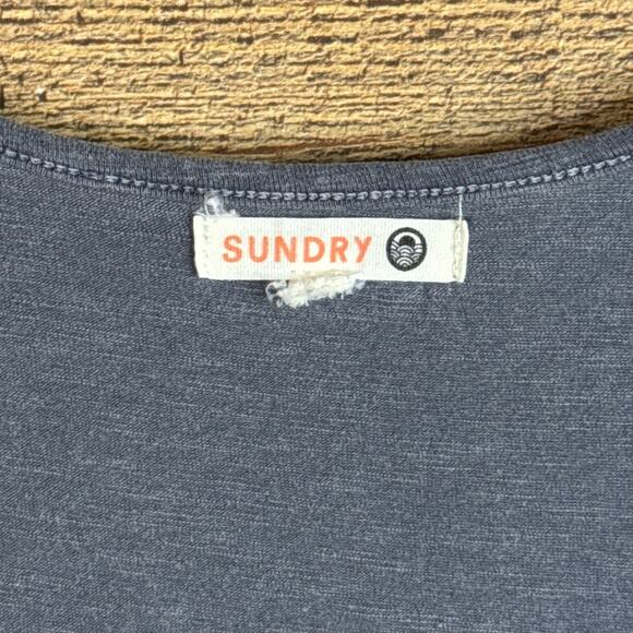 Sundry Sleeveless Dress Drawstring Waist Chest Pocket Gray Size 1 Small - Picture 8 of 10